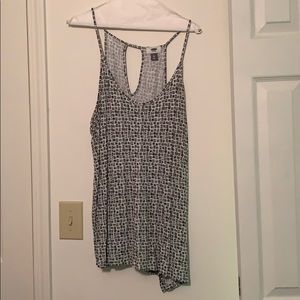 Spaghetti strap black and white tank